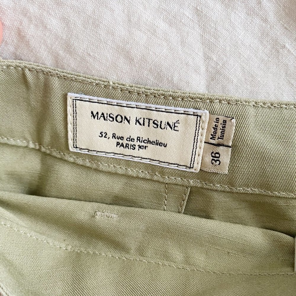 Maison Kitsune Parisian Cargo Khaki Mini Skirt 36 - Picture 2 of 5
